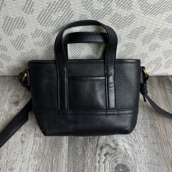 J. CREW MINI MONTAUK LEATHER MICRO CROSSBODY TOTE PURSE BAG BA140 BLACK NWT - Picture 2 of 11